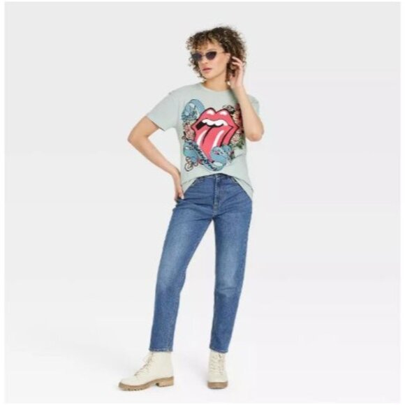 The Rolling Stones Women’s Short Sleeve Crew Graphic Tee Gray XS - Picture 1 of 3